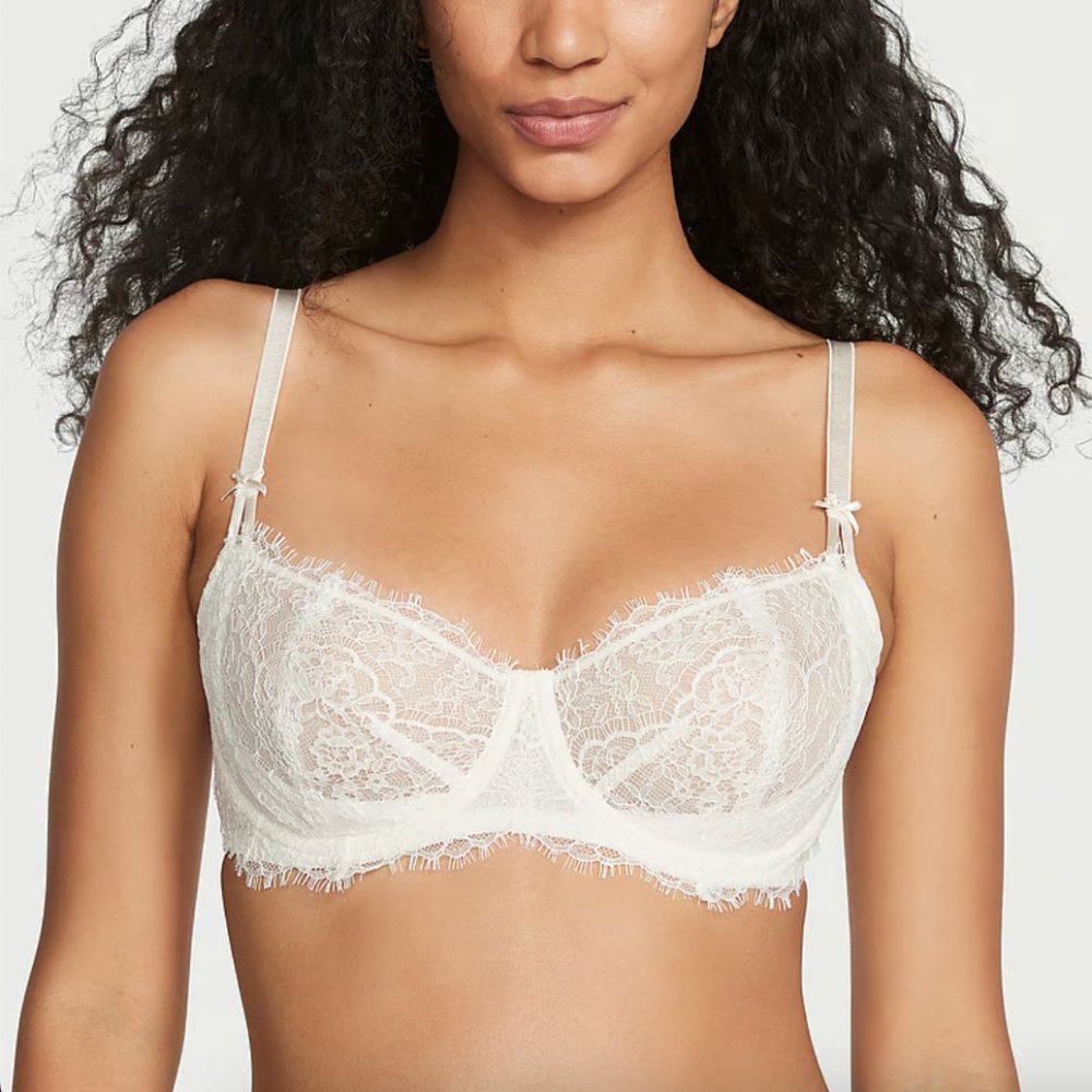 Victoria's Secret Dream Angels Wicked Unlined Bow Balconette Bra - 34C NWT